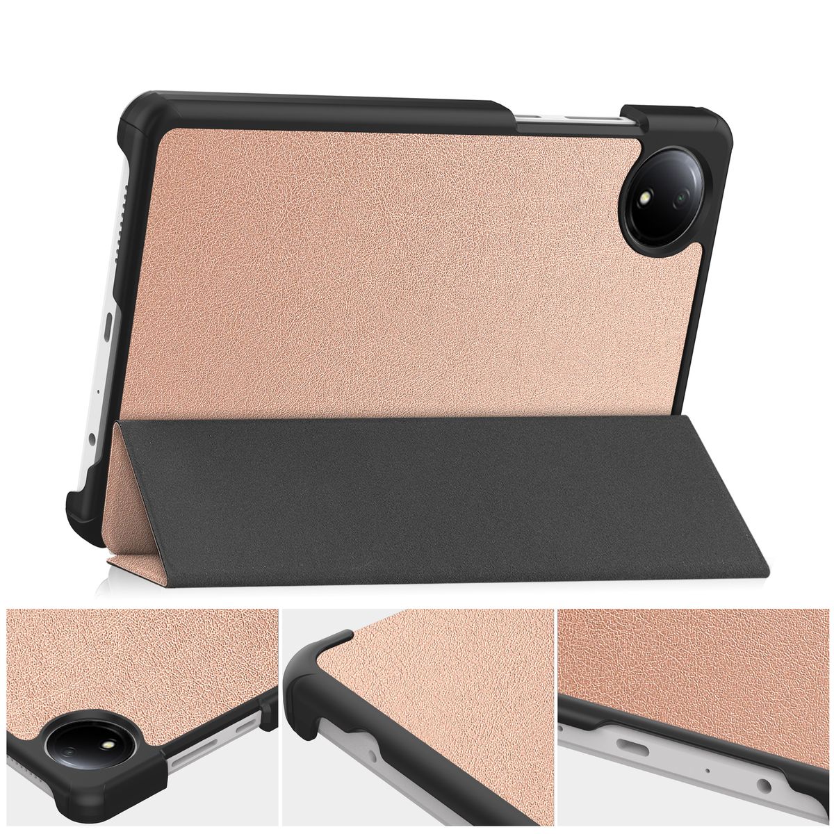 Schutzhülle für Xiaomi Redmi Pad SE 8.7, Bizon Case Tab Croc, Rosegold