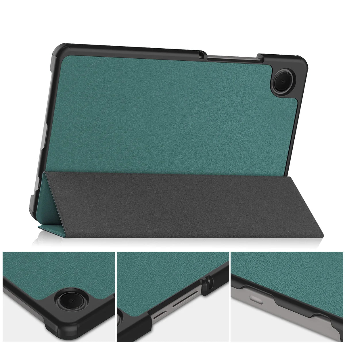 Schutzhülle für Galaxy Tab A11 / A9, Bizon Case Tab Croc, Dunkelgrün
