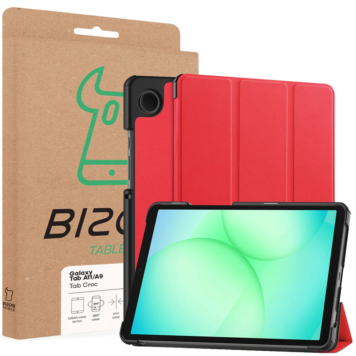 Schutzhülle für Galaxy Tab A11 / A9, Bizon Case Tab Croc, Rot