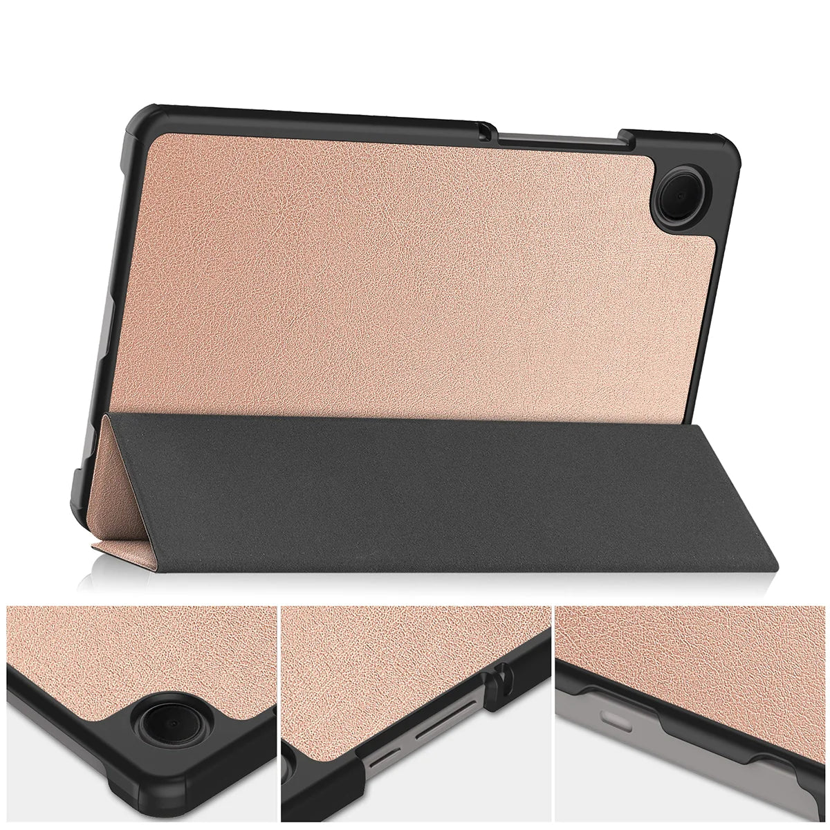 Schutzhülle für Galaxy Tab A11 / A9, Bizon Case Tab Croc, Rosegold