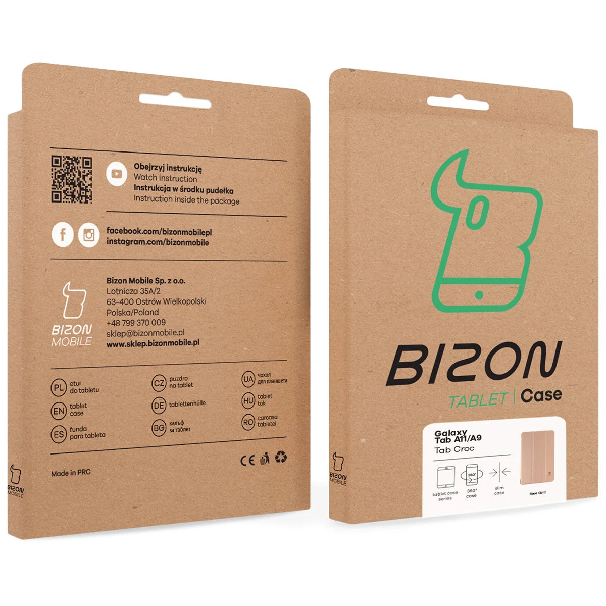 Schutzhülle für Galaxy Tab A11 / A9, Bizon Case Tab Croc, Rosegold