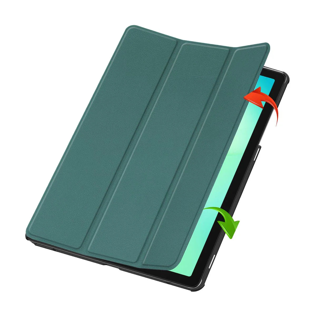 Schutzhülle für Galaxy Tab A11 Plus / A9 Plus, Bizon Case Tab Croc, Dunkelgrün