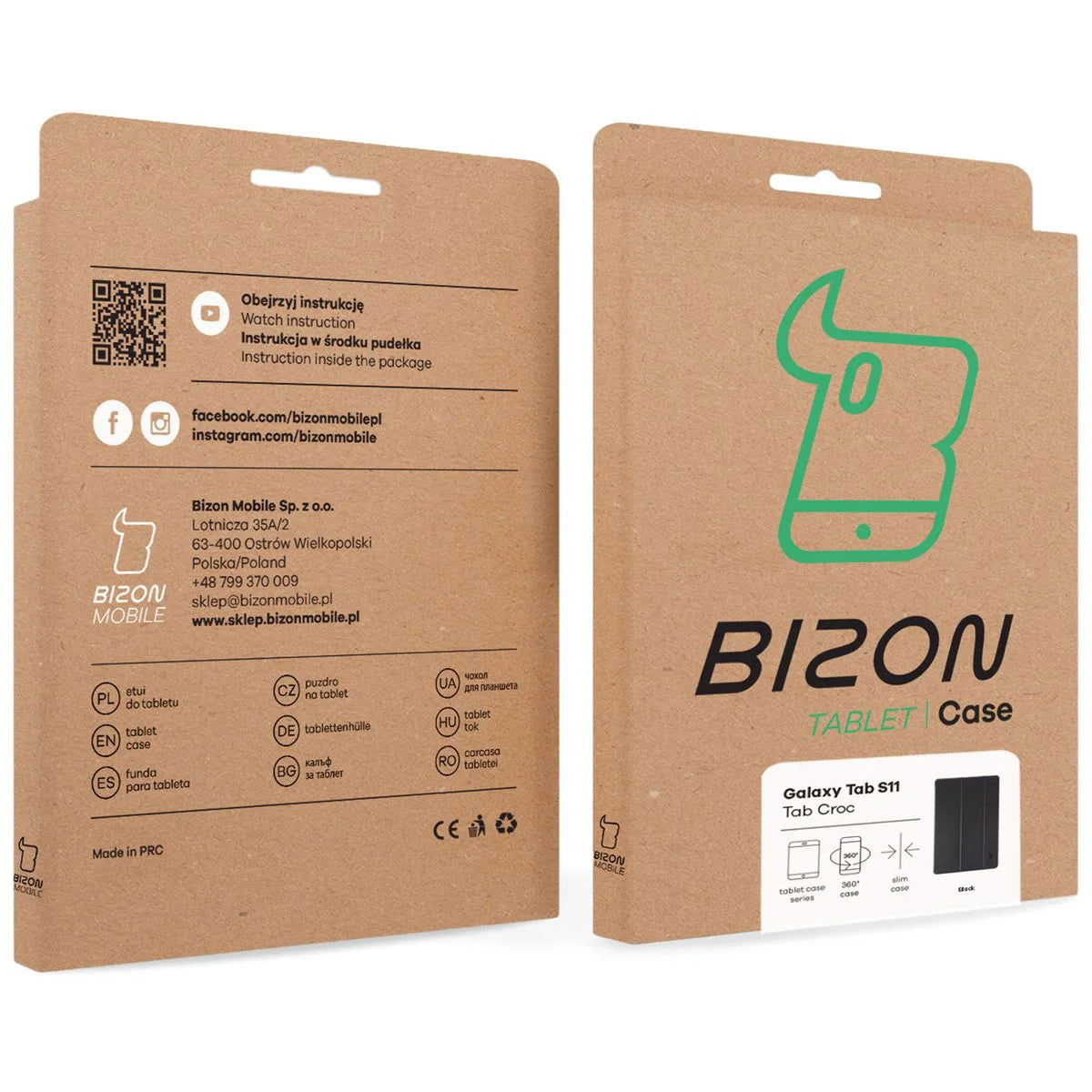 Schutzhülle für Galaxy Tab S11, Bizon Case Tab Croc, Schwarz
