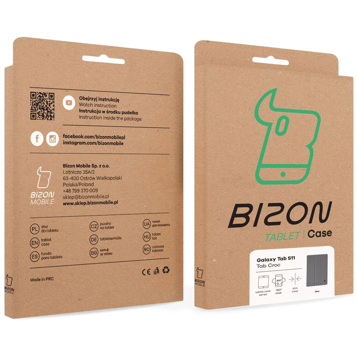 Schutzhülle für Galaxy Tab S11, Bizon Case Tab Croc, Grau
