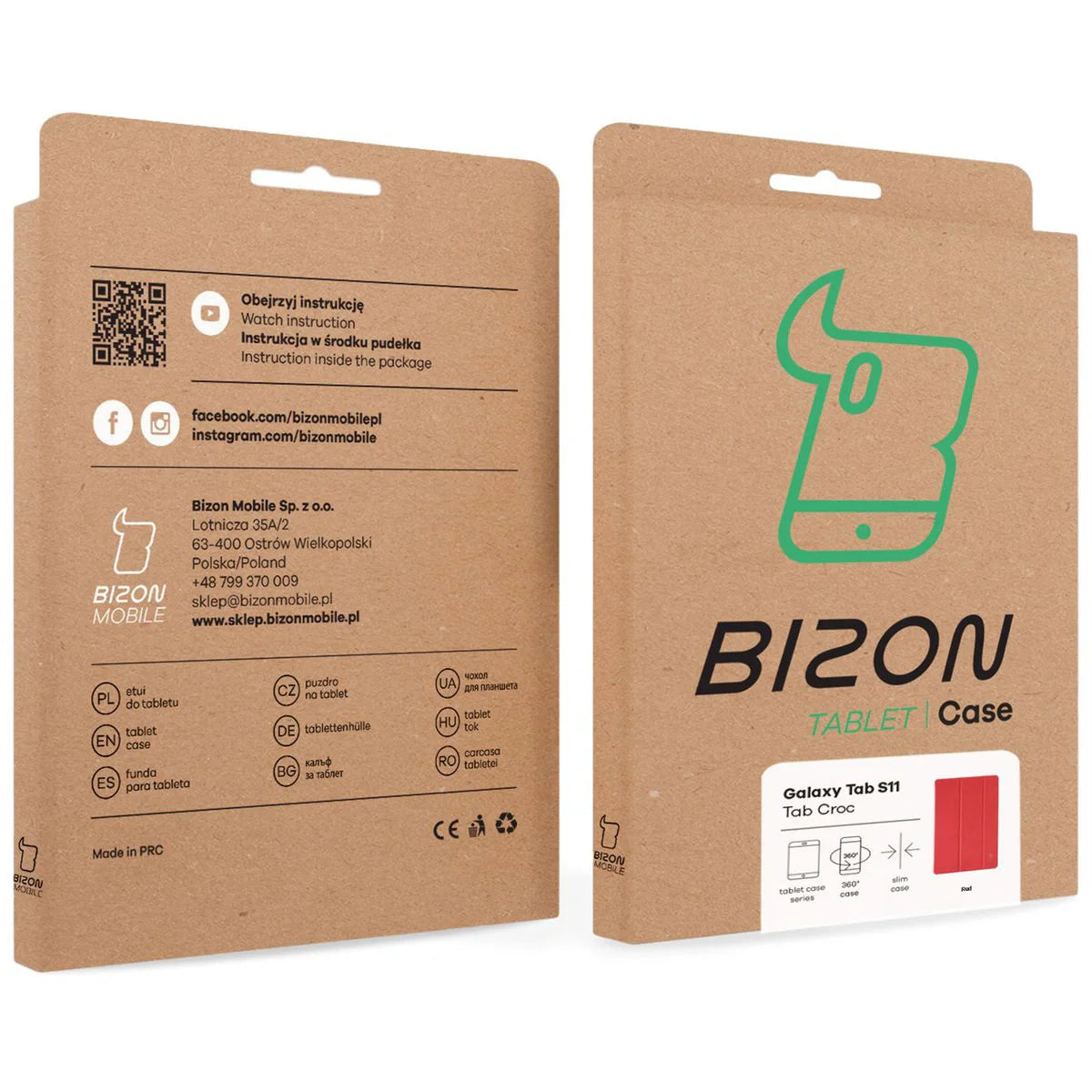 Schutzhülle für Galaxy Tab S11, Bizon Case Tab Croc, Rot