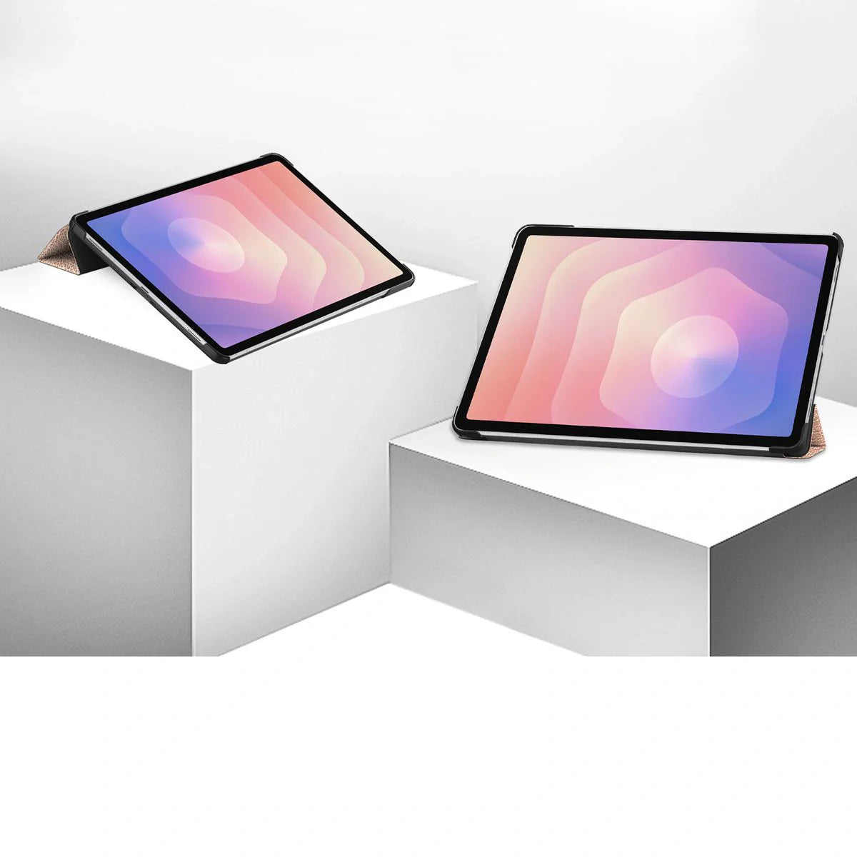 Schutzhülle für Galaxy Tab S11, Bizon Case Tab Croc, Rosegold