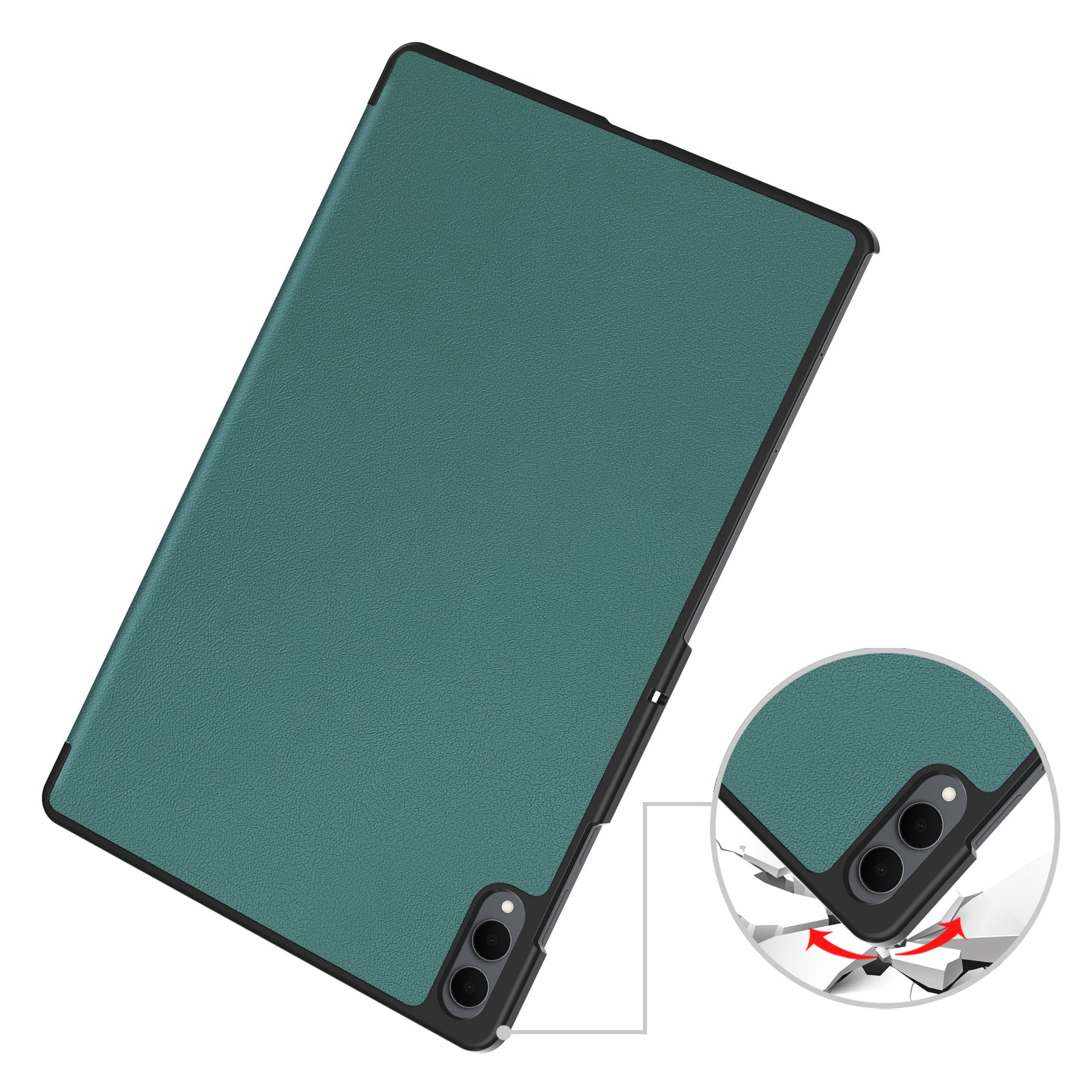 Schutzhülle für Galaxy Tab S11 Ultra, Bizon Case Tab Croc, Dunkelgrün