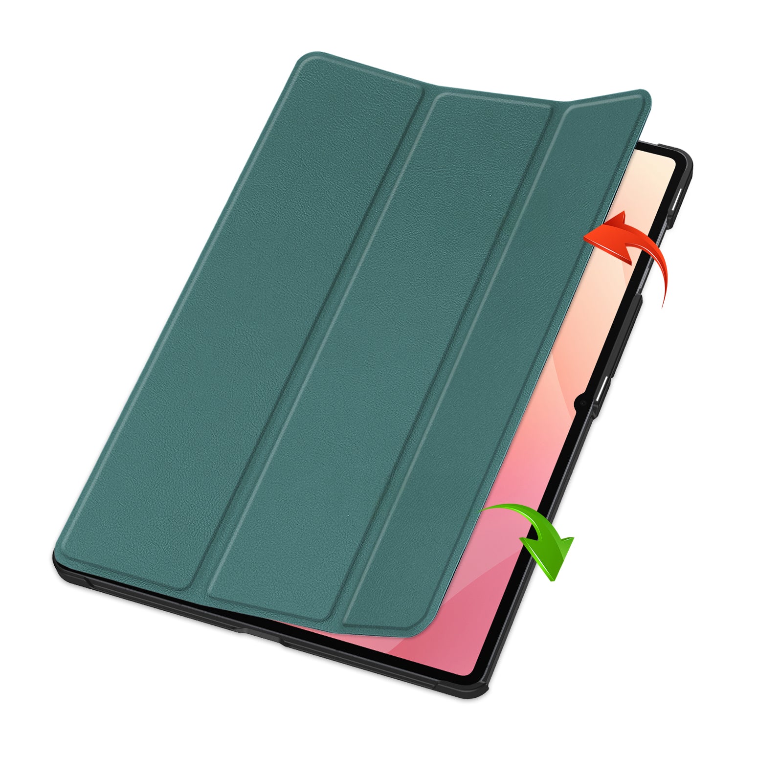 Schutzhülle für Galaxy Tab S11 Ultra, Bizon Case Tab Croc, Dunkelgrün