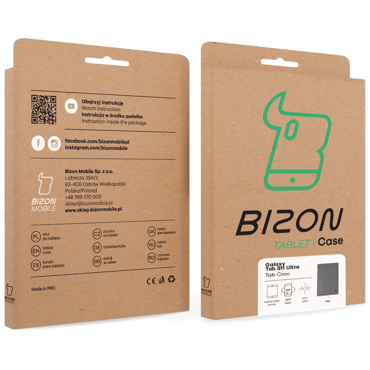 Schutzhülle für Galaxy Tab S11 Ultra, Bizon Case Tab Croc, Grau