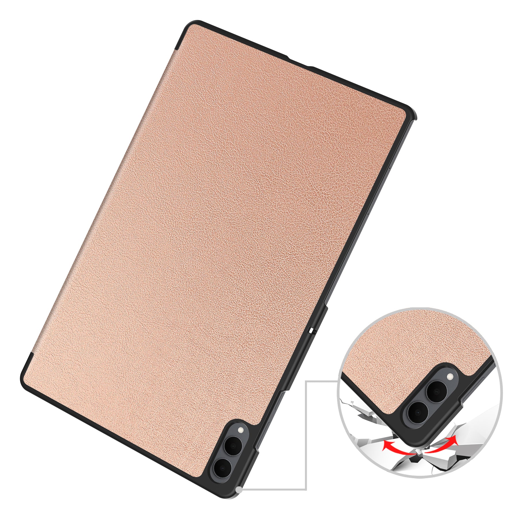 Schutzhülle für Galaxy Tab S11 Ultra, Bizon Case Tab Croc, Rosegold