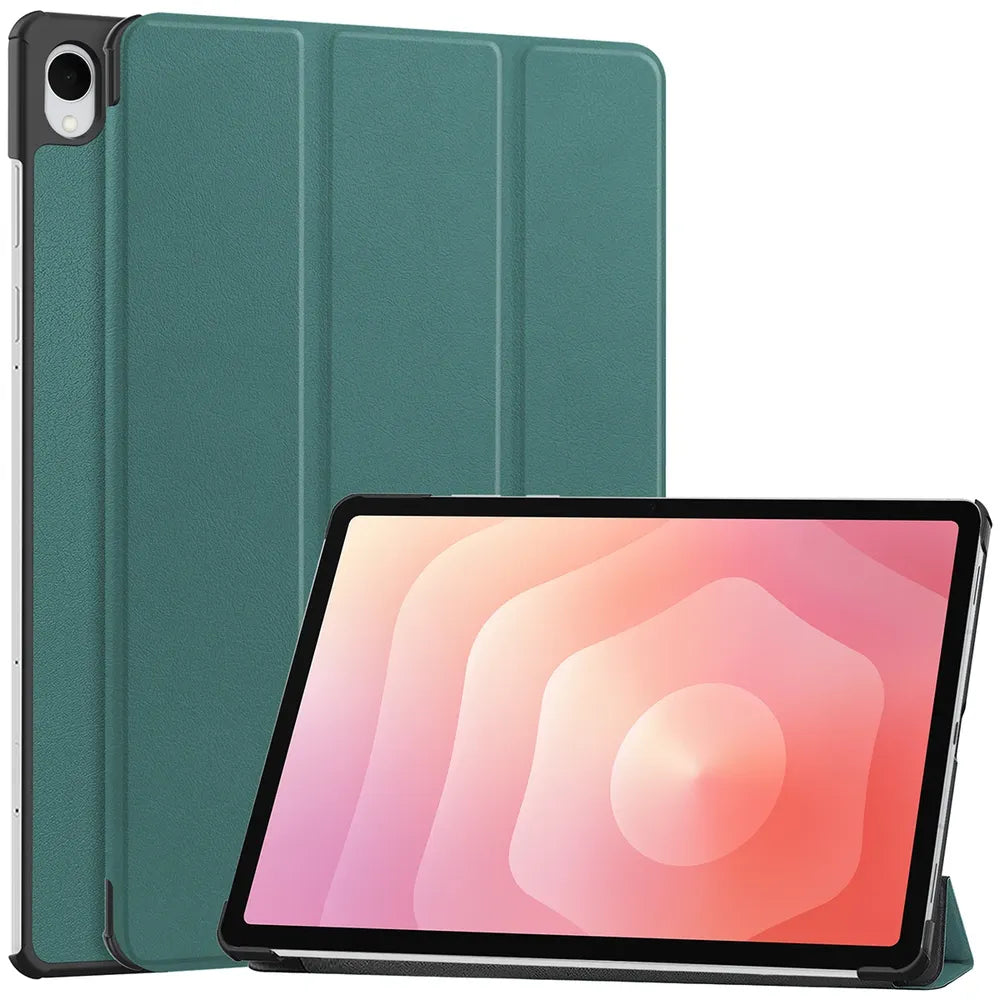 Handyhülle mit Klappe für Galaxy Tab S12 Plus, Bizon Case Tab Croc, Dunkelgrün (1/8)