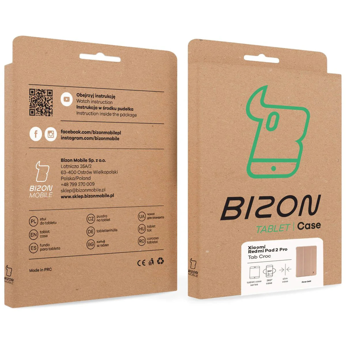 Schutzhülle für Xiaomi Redmi Pad 2 Pro, Bizon Case Tab Croc, Rosegold