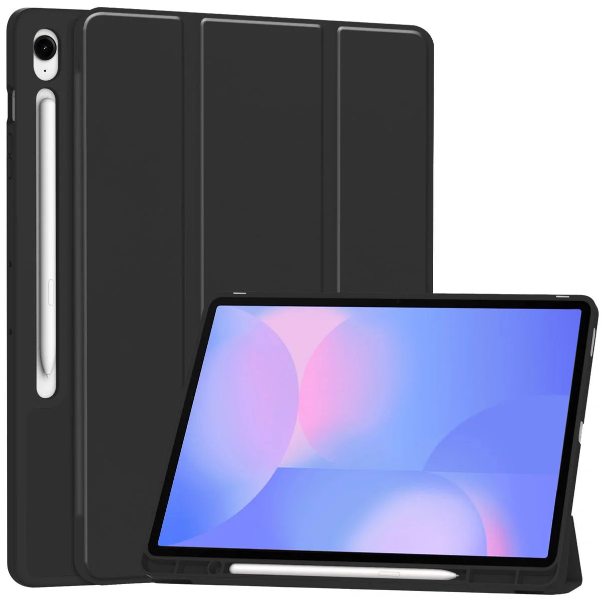 Schutzhülle mit Klappe für Galaxy Tab S10 FE Plus, Bizon Case Tab Lizard, Schwarz