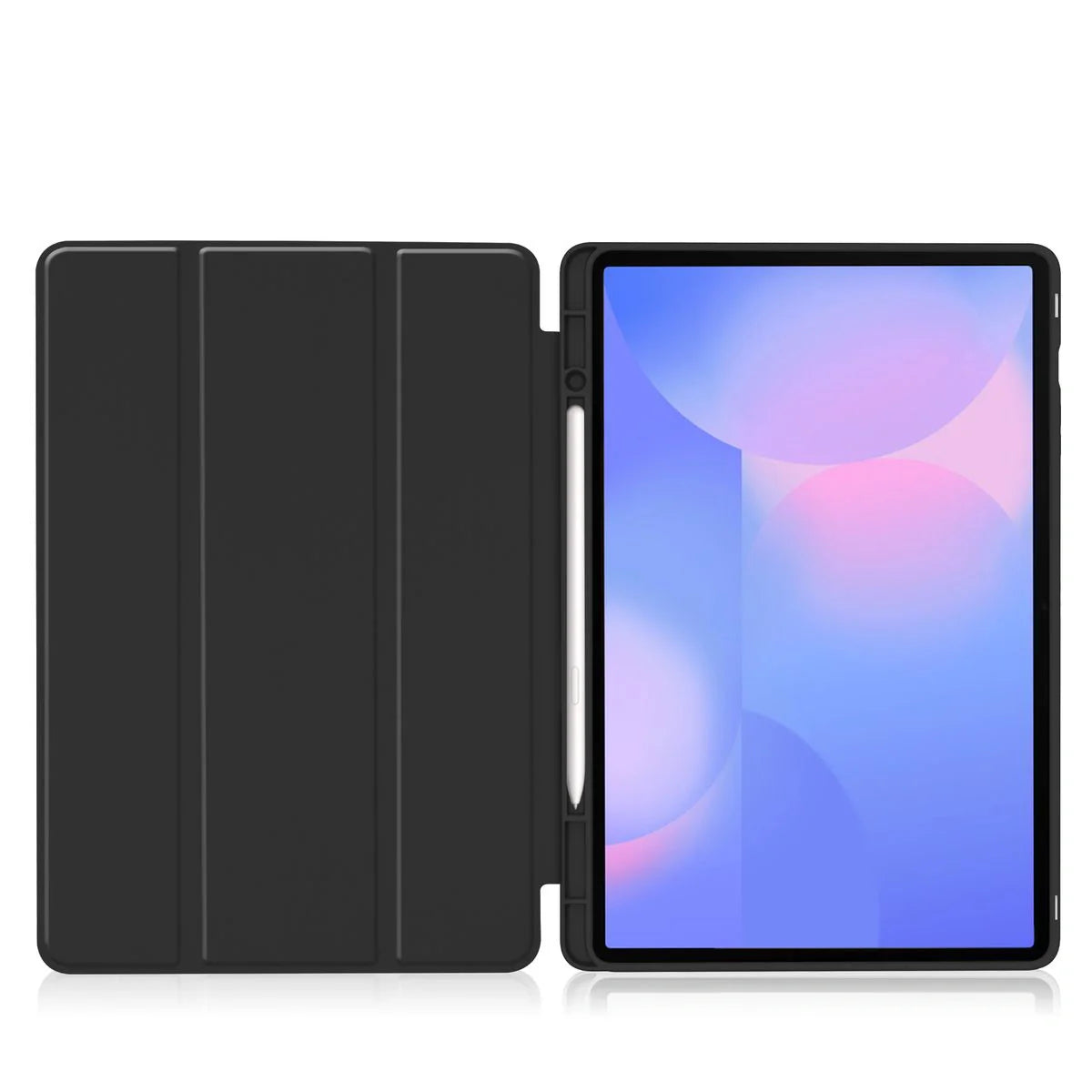 Schutzhülle mit Klappe für Galaxy Tab S10 FE Plus, Bizon Case Tab Lizard, Schwarz