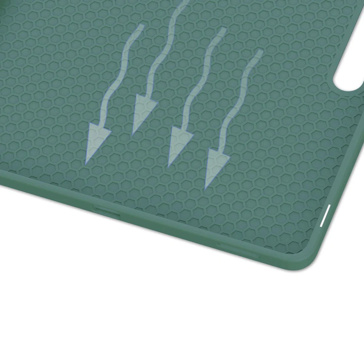 Schutzhülle mit Klappe für Galaxy Tab S10 FE Plus, Bizon Case Tab Lizard, Dunkelgrün