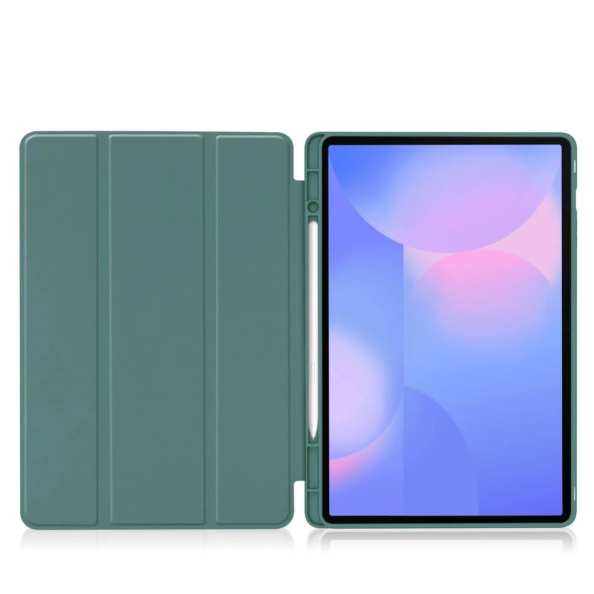 Schutzhülle mit Klappe für Galaxy Tab S10 FE Plus, Bizon Case Tab Lizard, Dunkelgrün