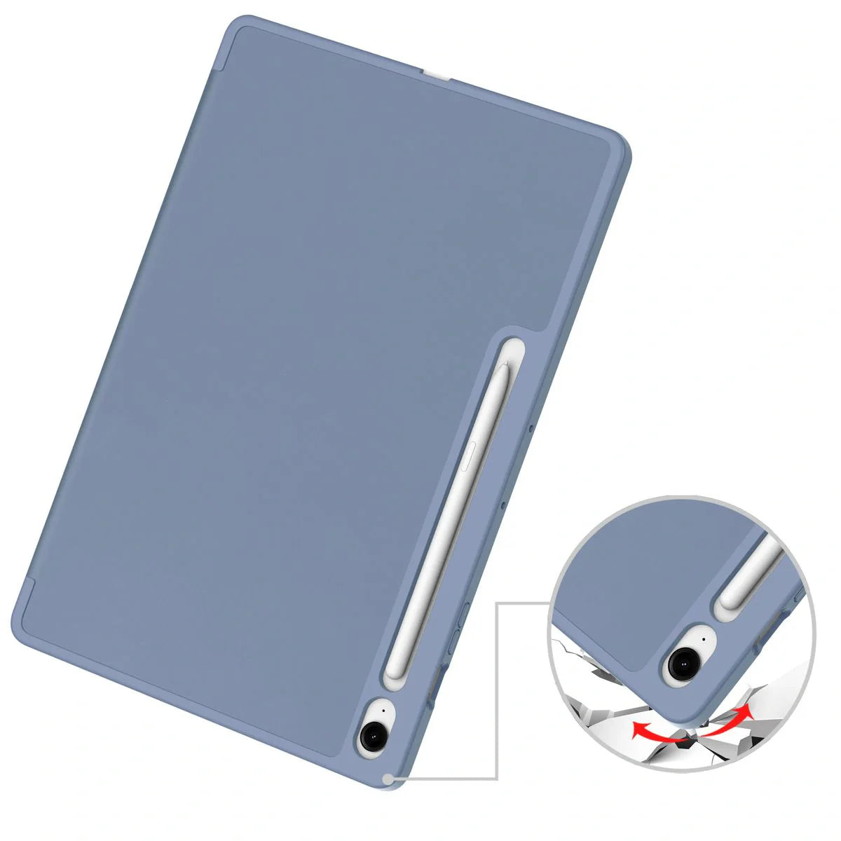 Schutzhülle mit Klappe für Galaxy Tab S10 FE Plus, Bizon Case Tab Lizard, Lavendel