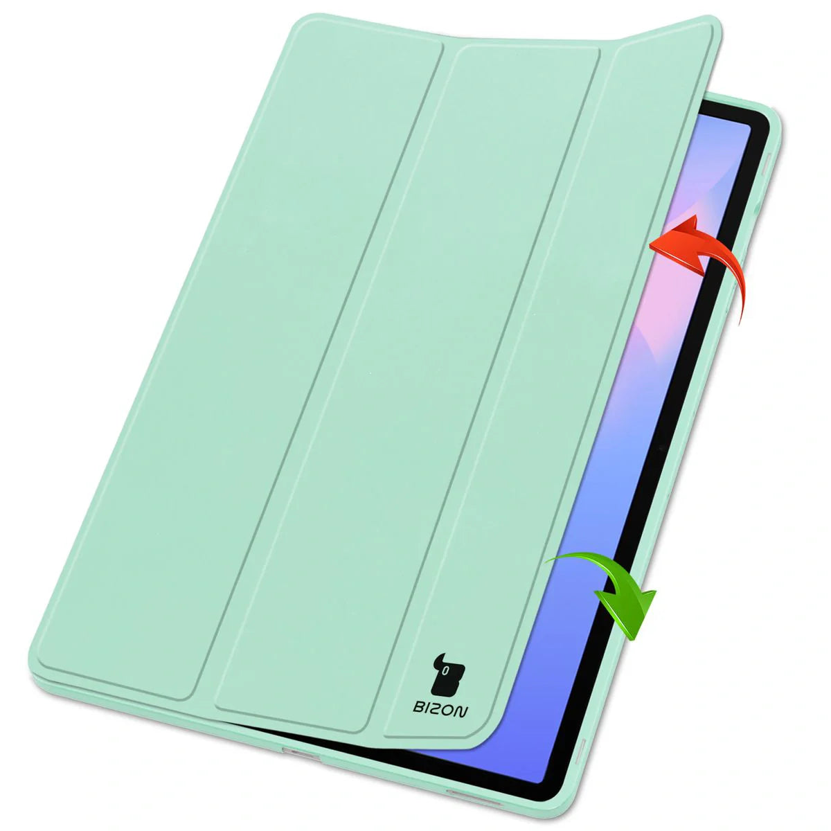 Schutzhülle mit Klappe für Galaxy Tab S10 FE Plus, Bizon Case Tab Lizard, Minze