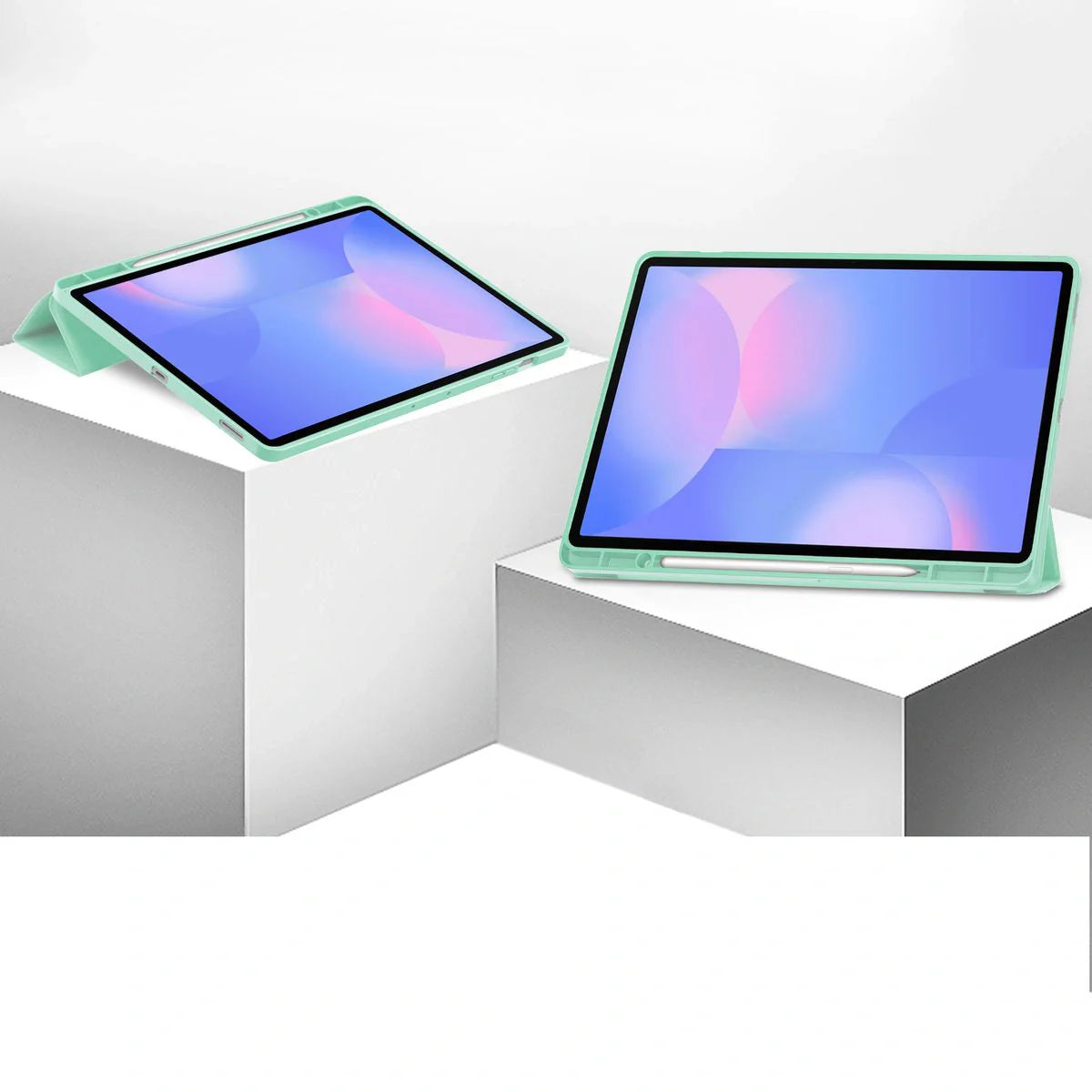 Schutzhülle mit Klappe für Galaxy Tab S10 FE Plus, Bizon Case Tab Lizard, Minze