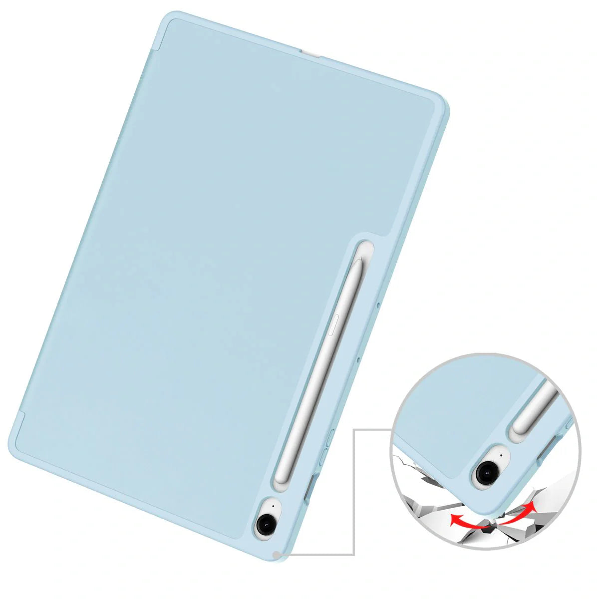 Schutzhülle mit Klappe für Galaxy Tab S10 FE Plus, Bizon Case Tab Lizard, Hellblau