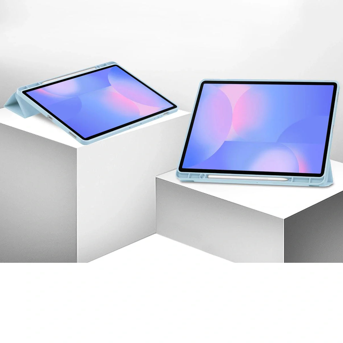 Schutzhülle mit Klappe für Galaxy Tab S10 FE Plus, Bizon Case Tab Lizard, Hellblau