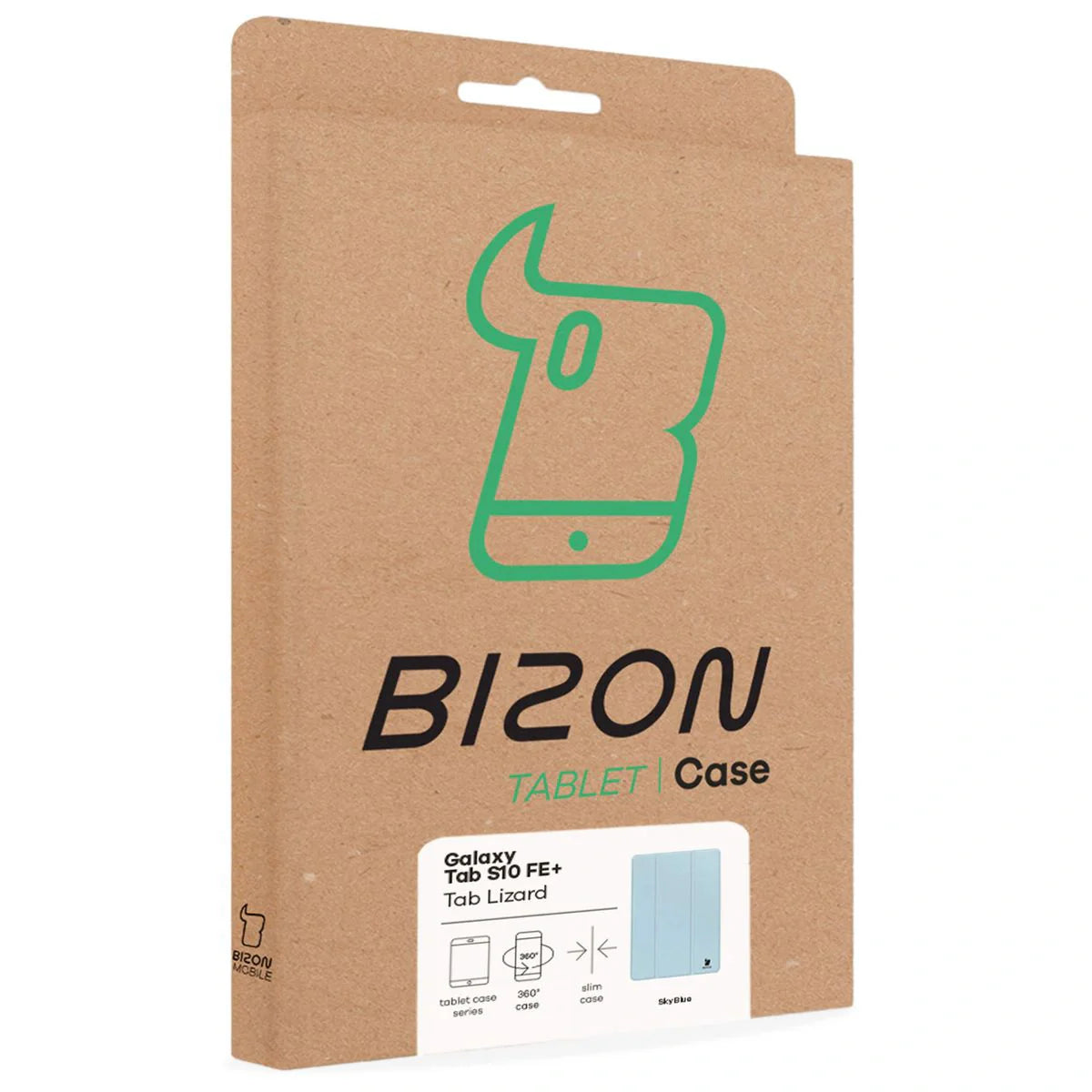 Schutzhülle mit Klappe für Galaxy Tab S10 FE Plus, Bizon Case Tab Lizard, Hellblau