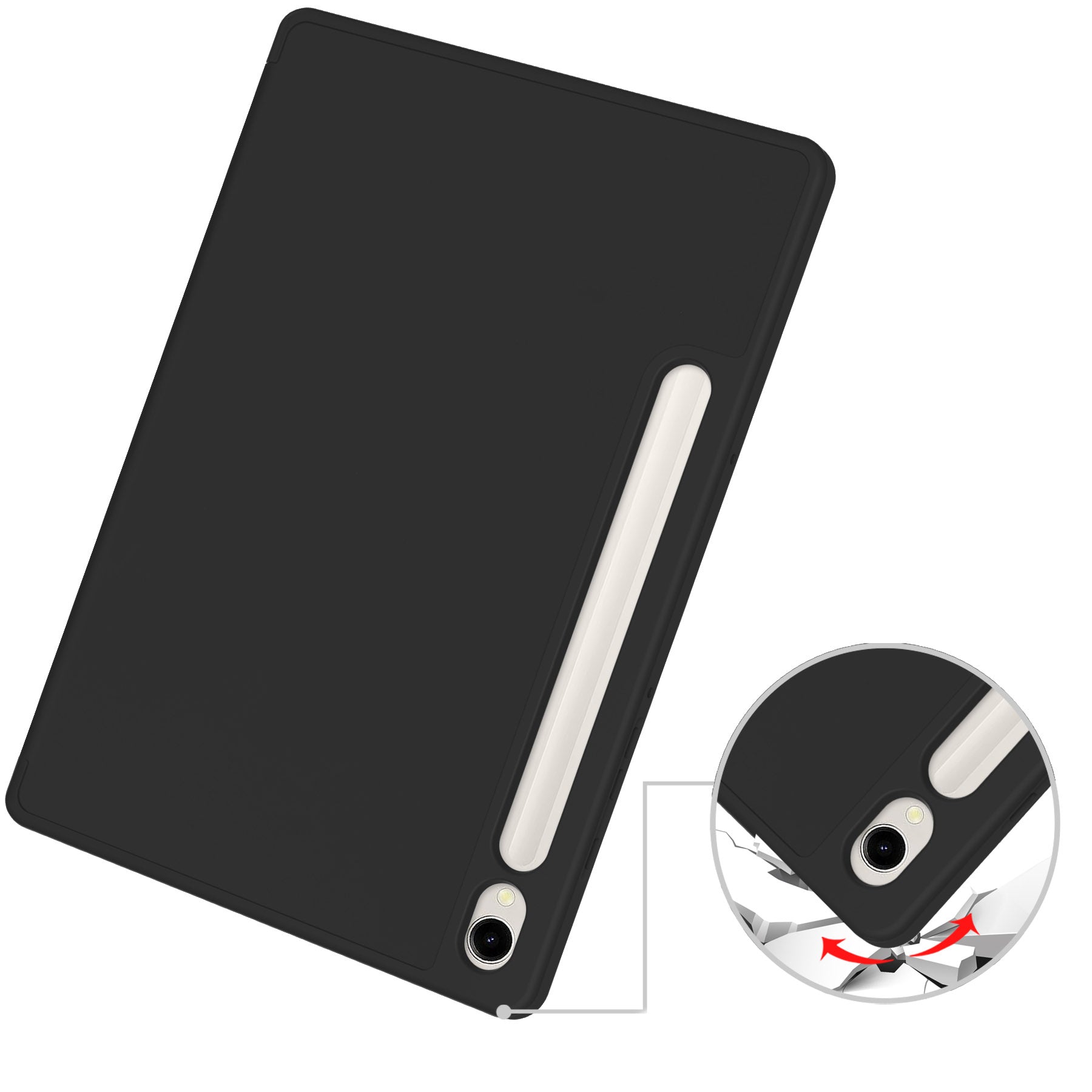 Schutzhülle Bizon Case Tab Lizard für Galaxy Tab S9, Schwarz