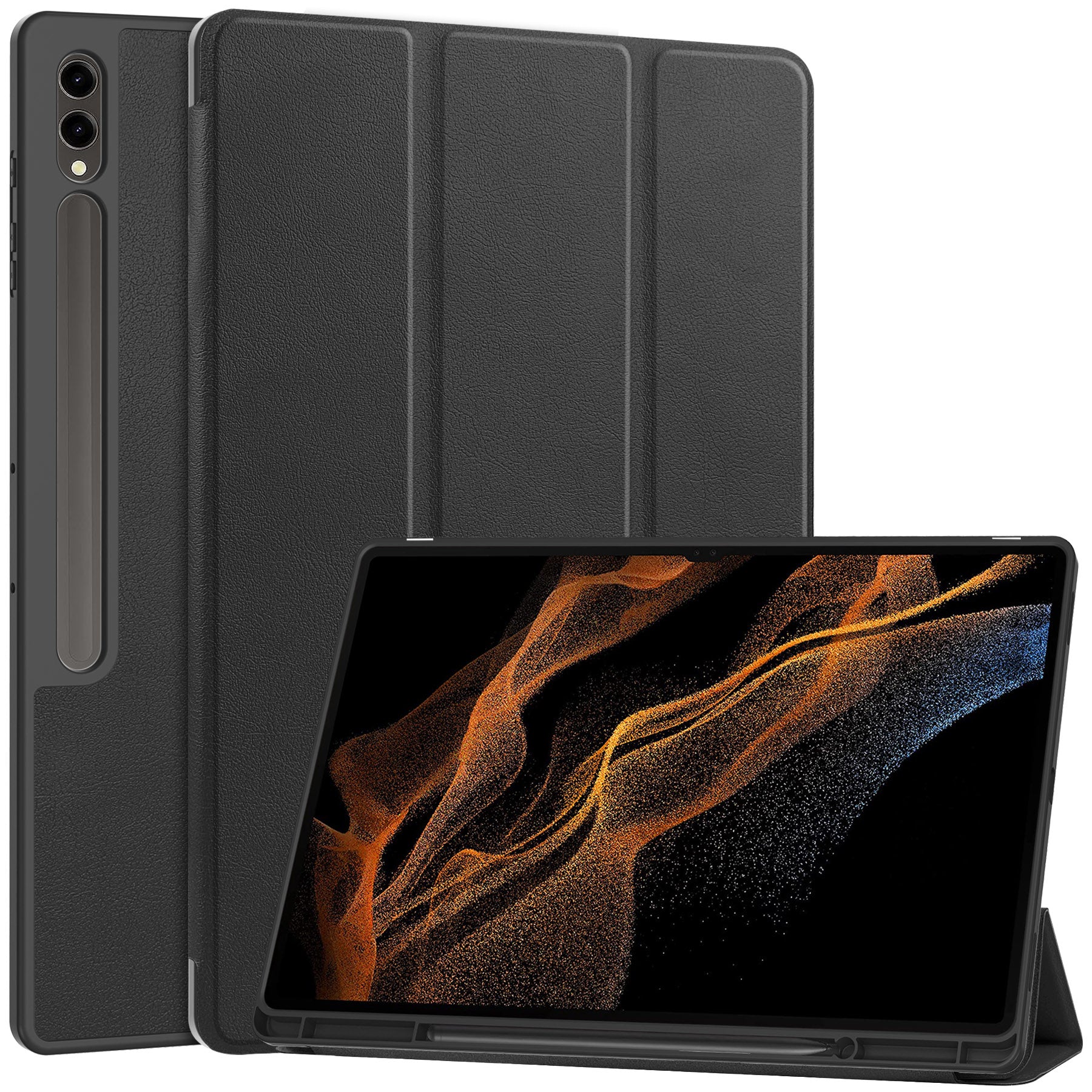 Schutzhülle Bizon Case Tab Lizard für Galaxy Tab S10 Ultra / S9 Ultra, Schwarz