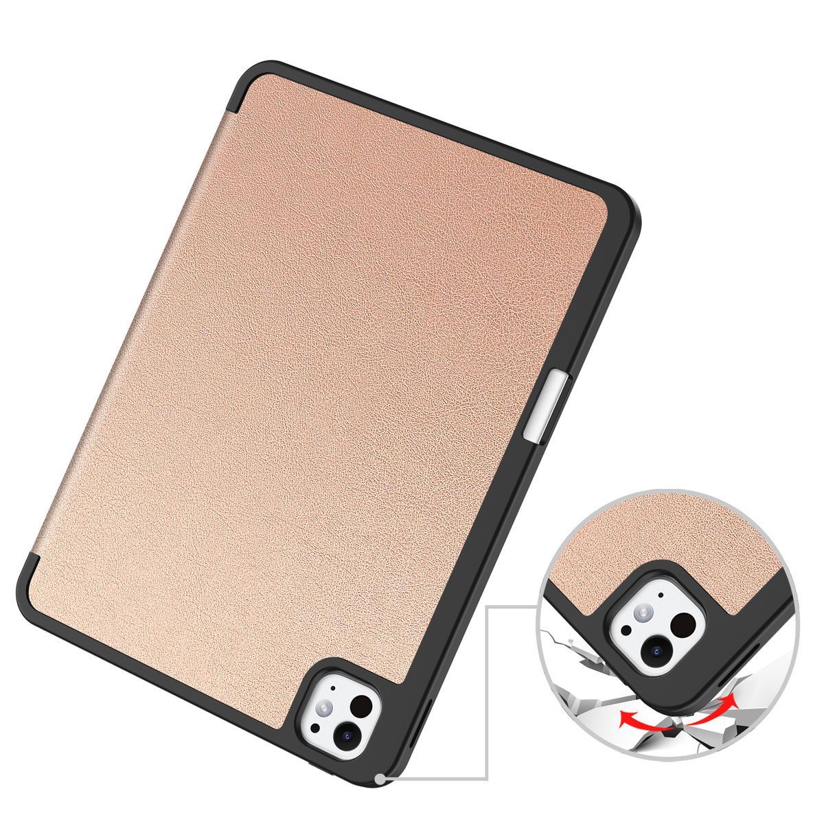 Schutzhülle für iPad Pro 11" 2025 / 2024, Bizon Case Tab Lizard, Roségold