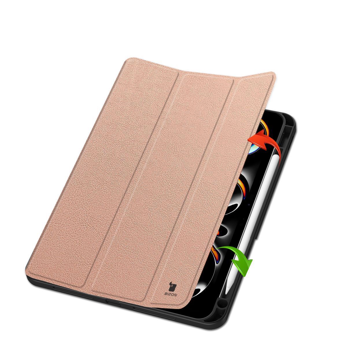 Schutzhülle für iPad Pro 11" 2025 / 2024, Bizon Case Tab Lizard, Roségold