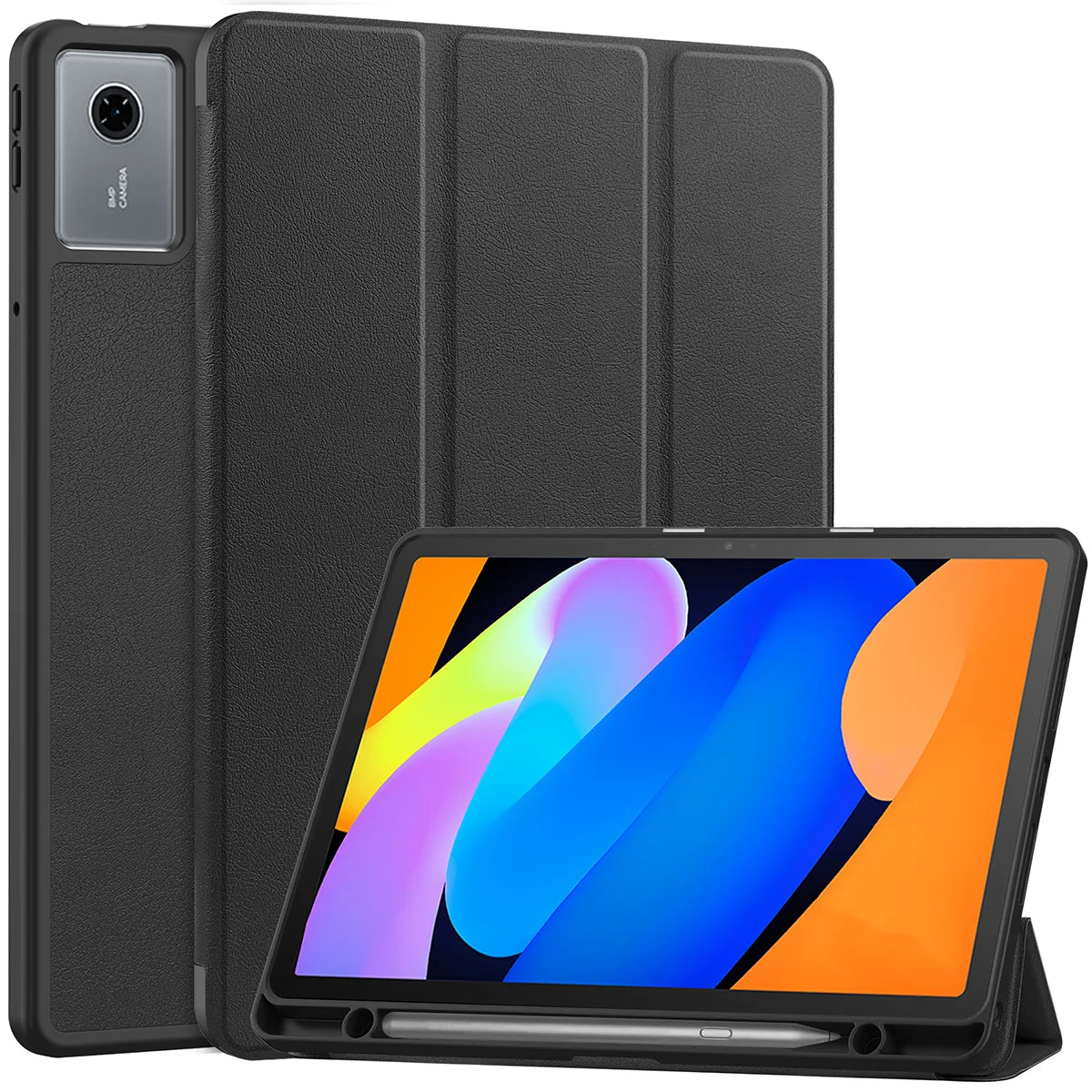 Schutzhülle mit Klappe für Lenovo Idea Tab 11, Bizon Case Tab Lizard, Schwarz