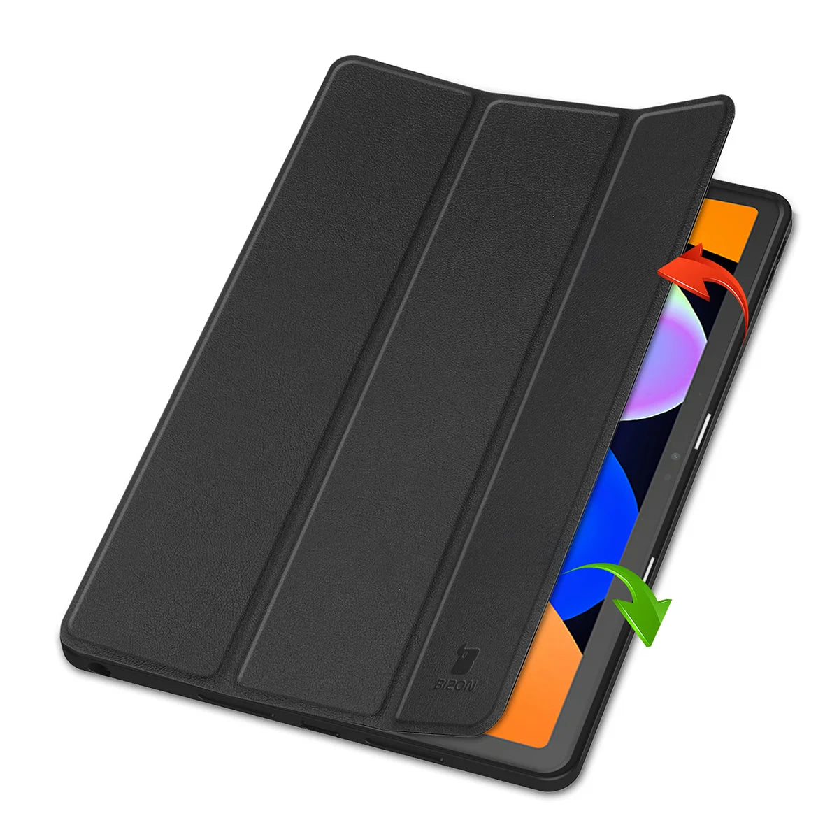 Schutzhülle mit Klappe für Lenovo Idea Tab 11, Bizon Case Tab Lizard, Schwarz