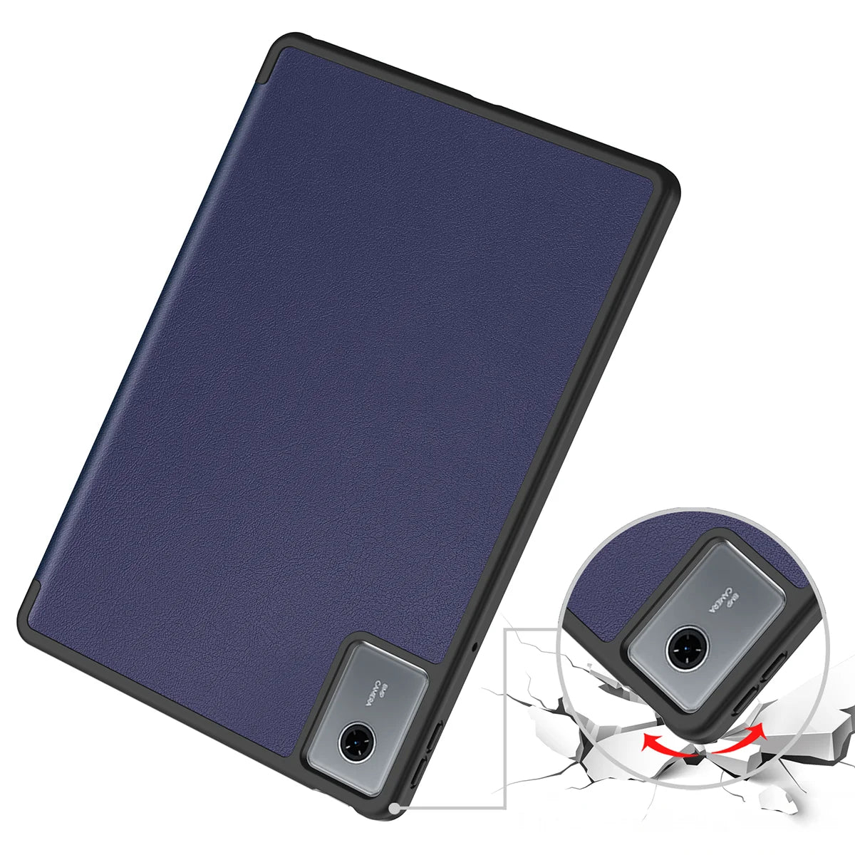 Schutzhülle mit Klappe für Lenovo Idea Tab 11, Bizon Case Tab Lizard, Dunkelblau