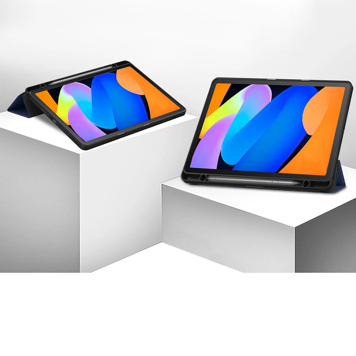 Schutzhülle mit Klappe für Lenovo Idea Tab 11, Bizon Case Tab Lizard, Dunkelblau