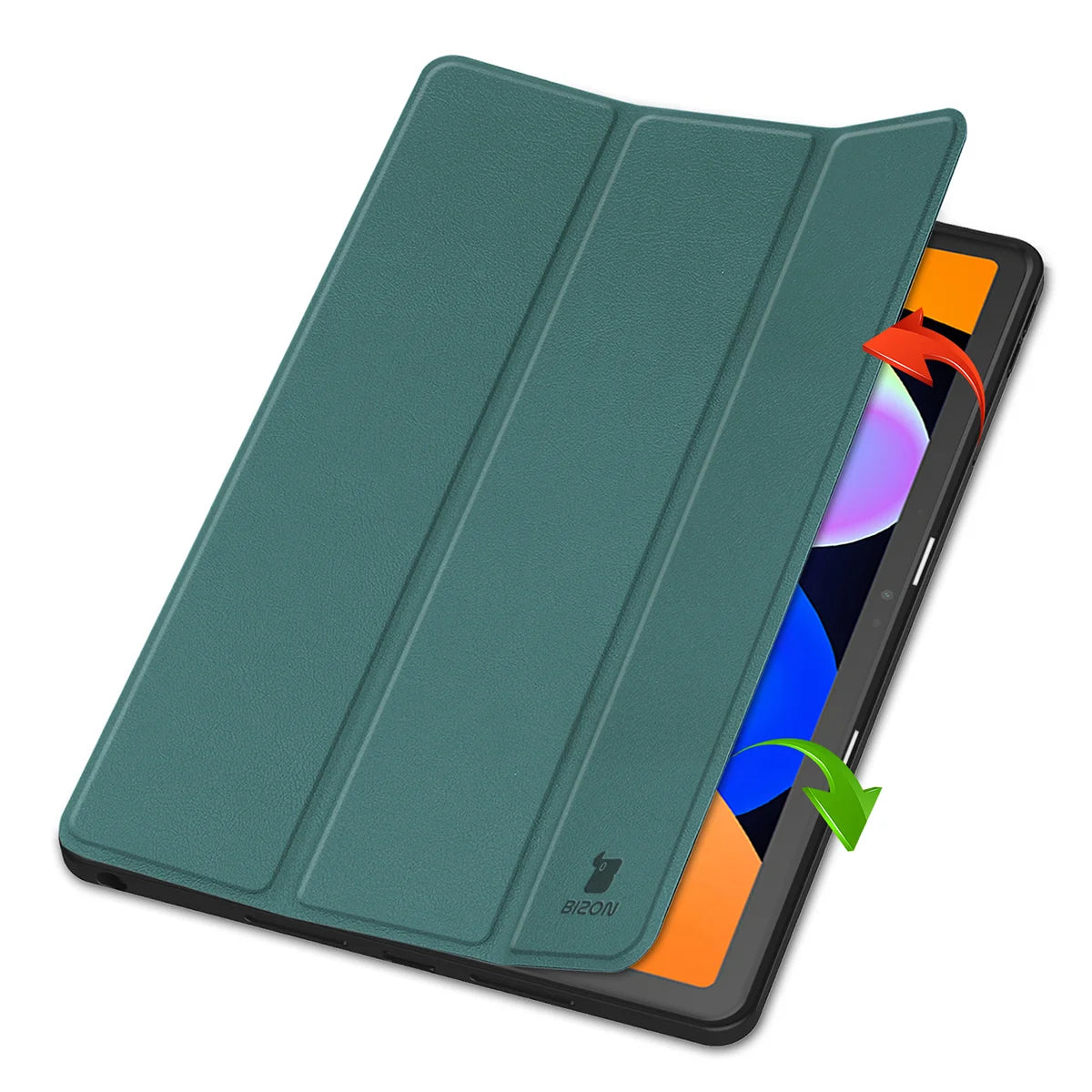 Schutzhülle mit Klappe für Lenovo Idea Tab 11, Bizon Case Tab Lizard, Dunkelgrün