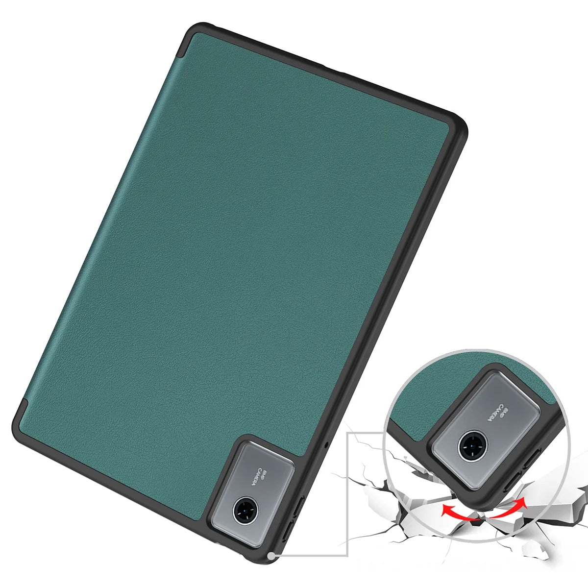 Schutzhülle mit Klappe für Lenovo Idea Tab 11, Bizon Case Tab Lizard, Dunkelgrün