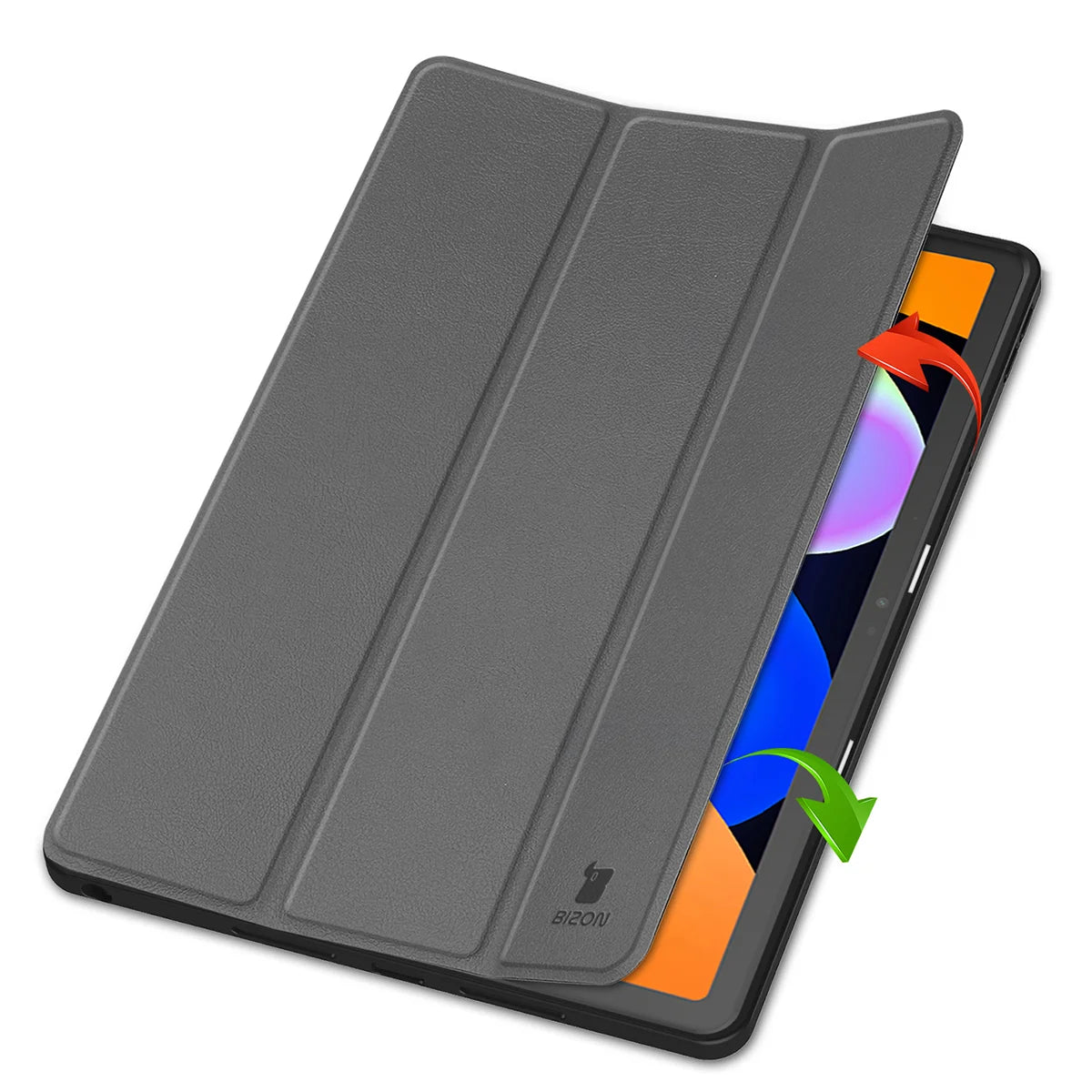 Schutzhülle mit Klappe für Lenovo Idea Tab 11, Bizon Case Tab Lizard, Grau