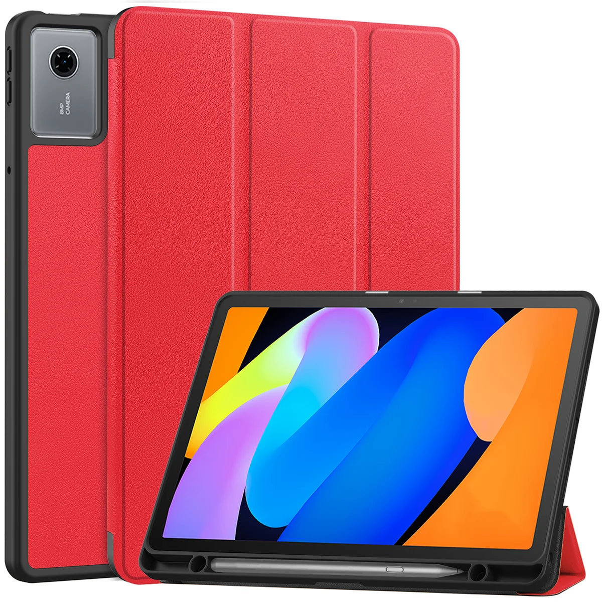 Schutzhülle mit Klappe für Lenovo Idea Tab 11, Bizon Case Tab Lizard, Rot
