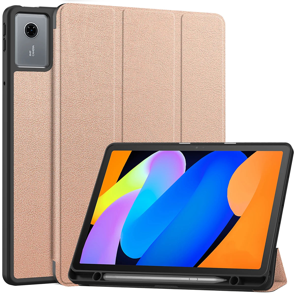 Schutzhülle mit Klappe für Lenovo Idea Tab 11, Bizon Case Tab Lizard, Rosegold