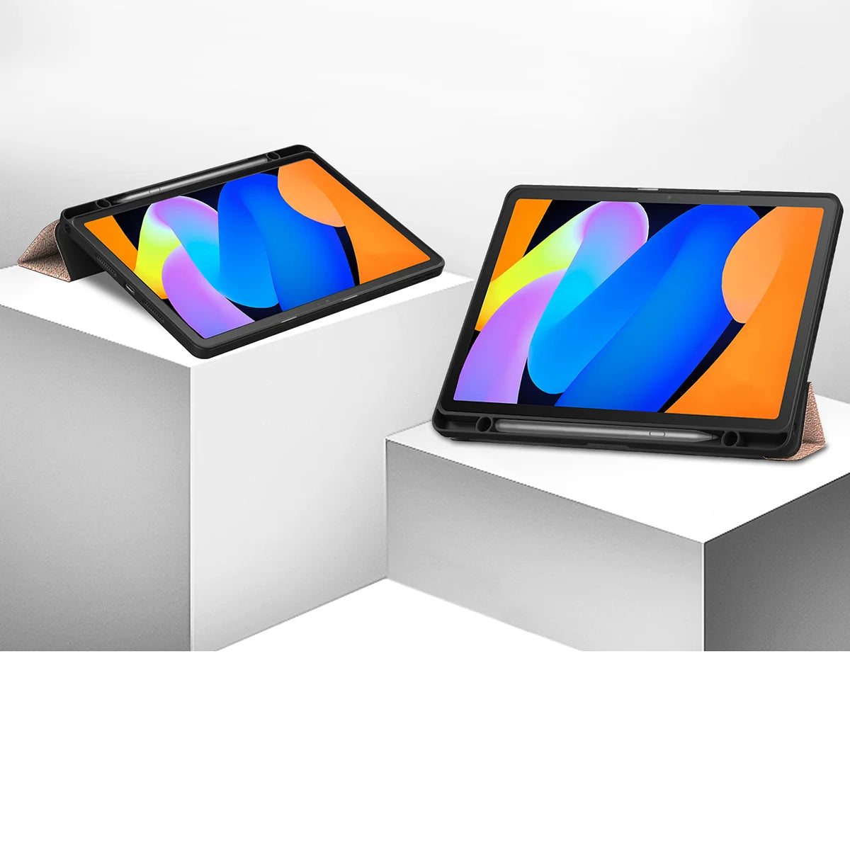 Schutzhülle mit Klappe für Lenovo Idea Tab 11, Bizon Case Tab Lizard, Rosegold