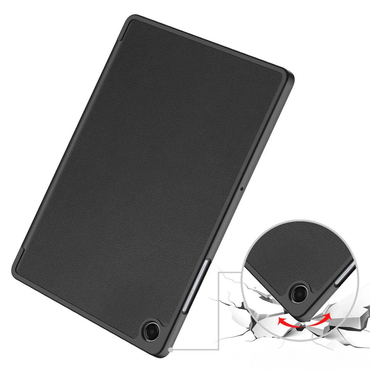 Schutzhülle mit Klappe für Galaxy Tab A11 Plus / A9 Plus, Bizon Case Tab Lizard, Schwarz