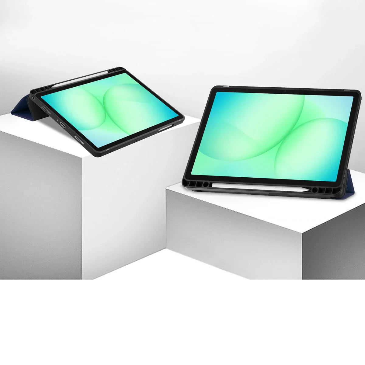 Schutzhülle mit Klappe für Galaxy Tab A11 Plus / A9 Plus, Bizon Case Tab Lizard, Dunkelblau