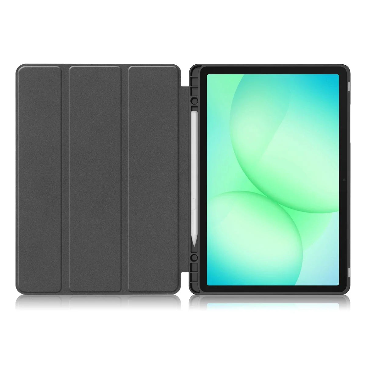 Schutzhülle mit Klappe für Galaxy Tab A11 Plus / A9 Plus, Bizon Case Tab Lizard, Dunkelgrün