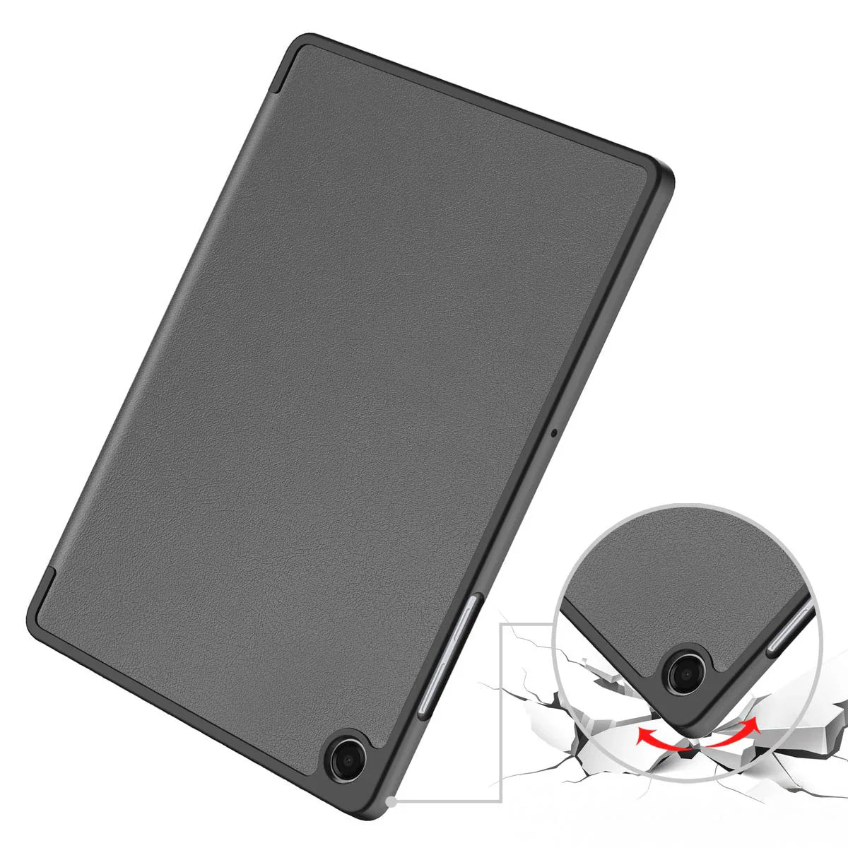 Schutzhülle mit Klappe für Galaxy Tab A11 Plus / A9 Plus, Bizon Case Tab Lizard, Grau