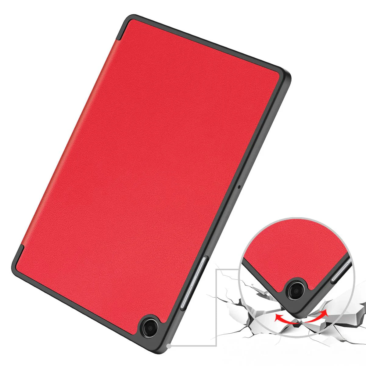 Schutzhülle mit Klappe für Galaxy Tab A11 Plus / A9 Plus, Bizon Case Tab Lizard, Rot
