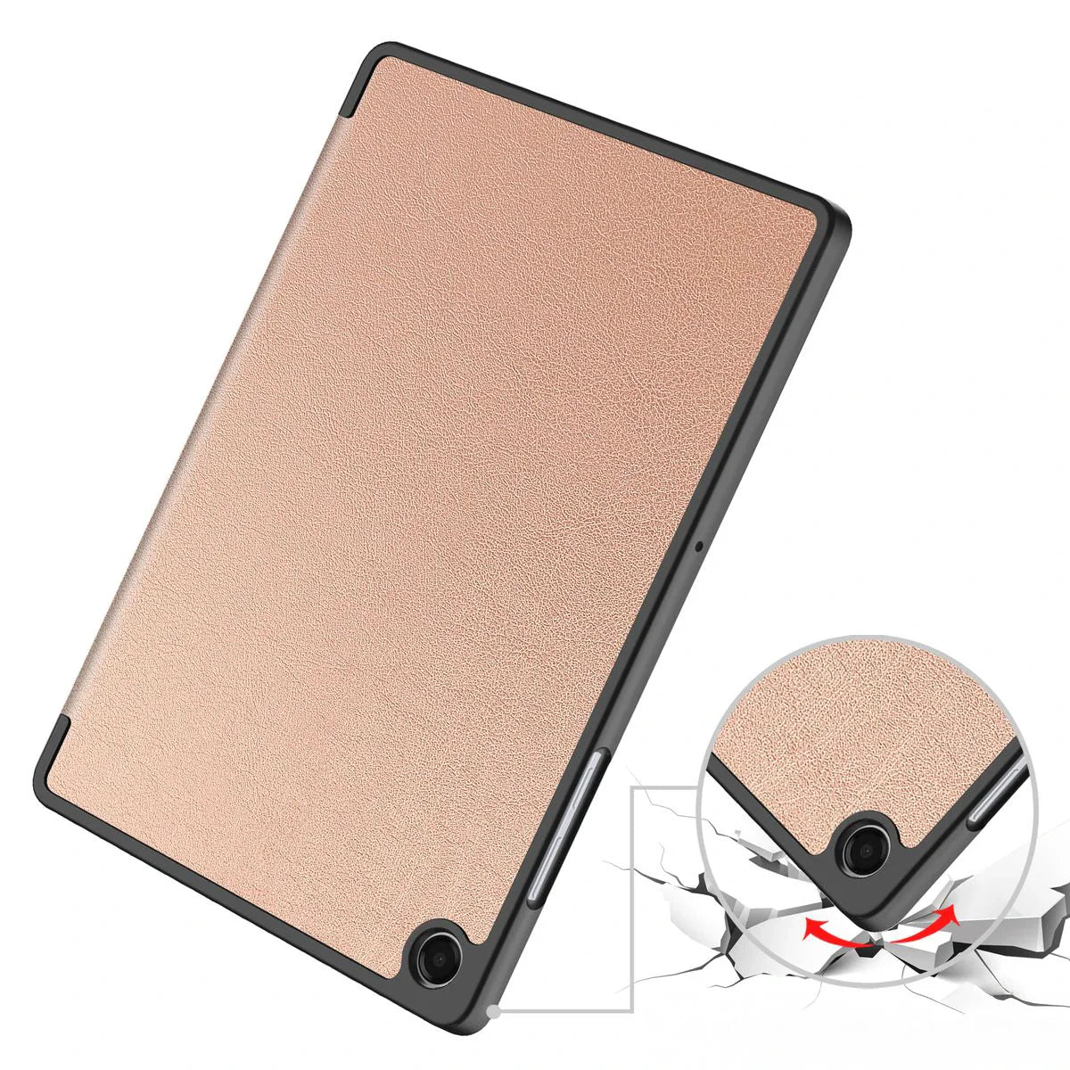 Schutzhülle mit Klappe für Galaxy Tab A11 Plus / A9 Plus, Bizon Case Tab Lizard, Rosegold