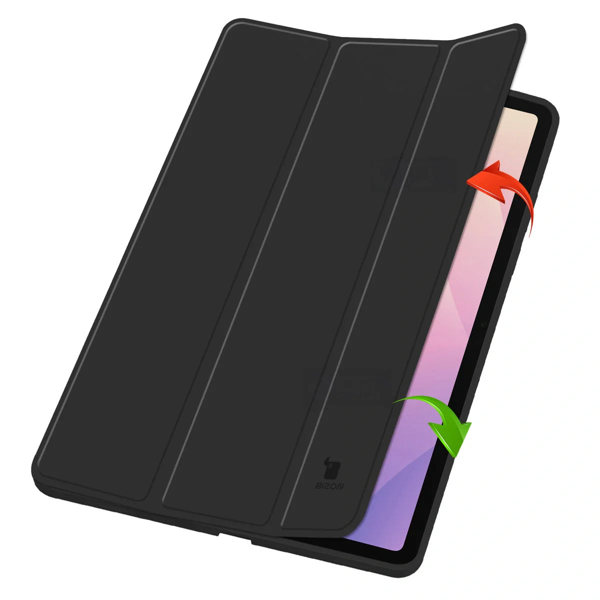 Schutzhülle mit Klappe für Galaxy Tab S11, Bizon Case Tab Lizard, Schwarz