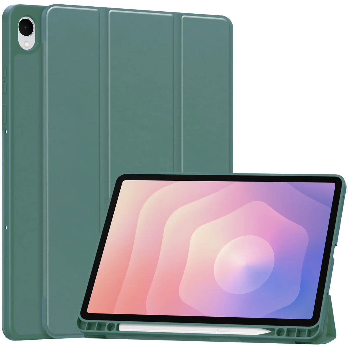 Schutzhülle mit Klappe für Galaxy Tab S11, Bizon Case Tab Lizard, Dunkelgrün