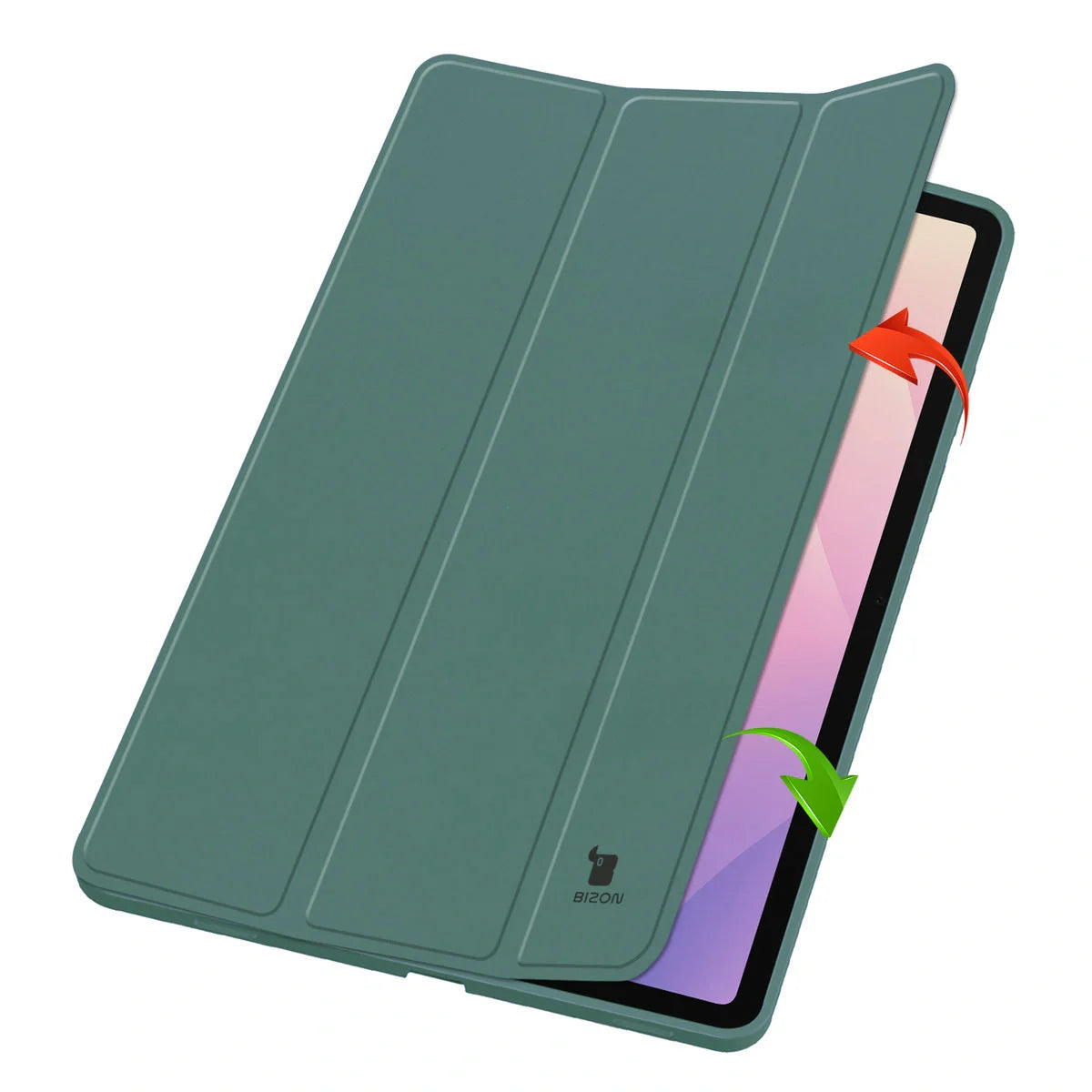Schutzhülle mit Klappe für Galaxy Tab S11, Bizon Case Tab Lizard, Dunkelgrün