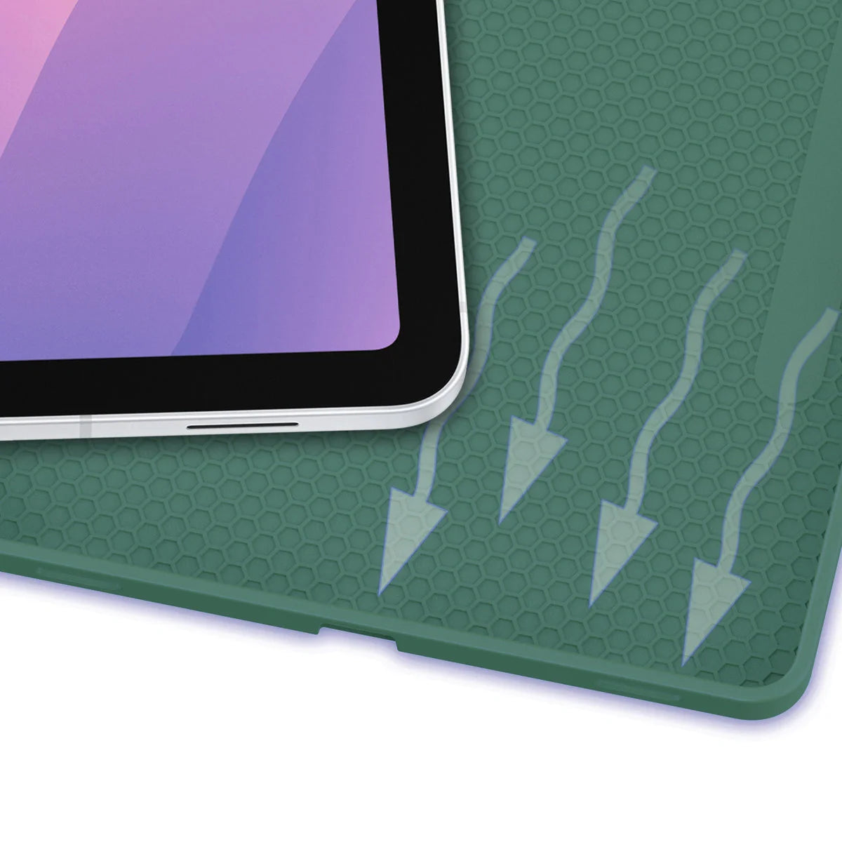 Schutzhülle mit Klappe für Galaxy Tab S11, Bizon Case Tab Lizard, Dunkelgrün